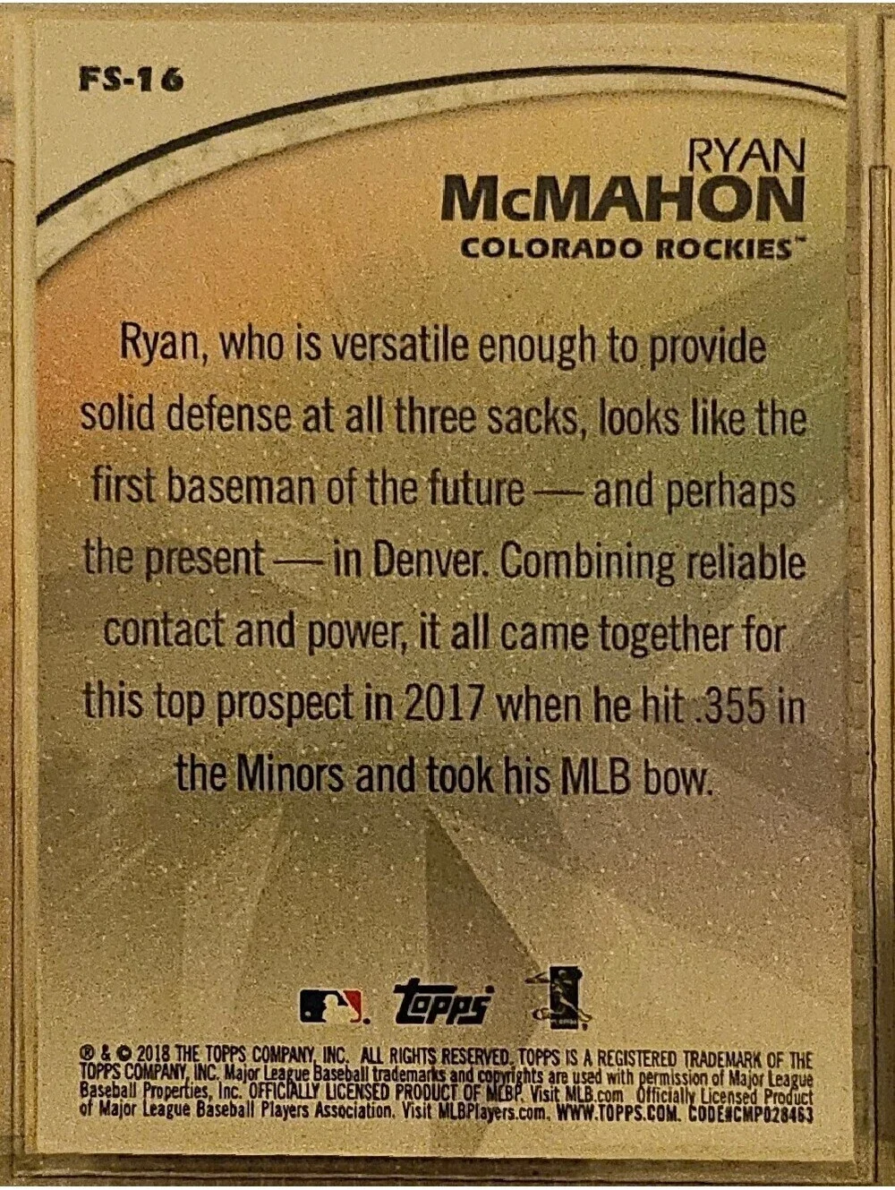 2018 Topps Future Stars #FS16 Ryan McMahon RC